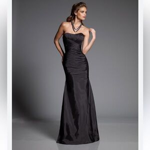 Angelina Faccenda Black Strapless Bridesmaid Dress C28‎